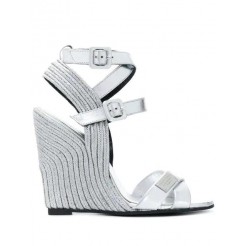 Philipp Plein High Wedge Sandals Women 70 Silver Shoes Uk Factory Outlet