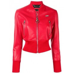 Philipp Plein Zipped Bomber Jacket Women 13 Red Clothing Jackets Coupon Codes