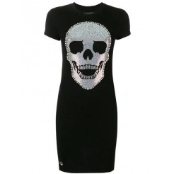 Philipp Plein Fitted Skull Dress Women 02 Black Clothing Day Dresses Timeless