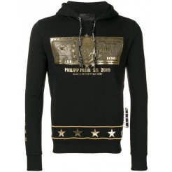 Philipp Plein Dollar Hoodie Men 0216 Black Gold Clothing Hoodies Huge Inventory