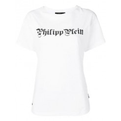 Philipp Plein Rhinestone Embellished T-shirt Women 102 White Black Clothing T-shirts & Jerseys