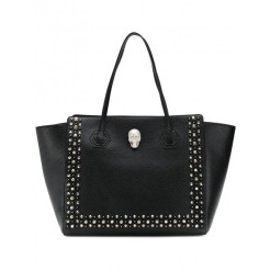 Philipp Plein Studded Tote Women 02 Black Bags 100% Genuine