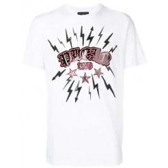 Philipp Plein Lightning Bolt T-shirt Men 01 White Clothing T-shirts Hottest New Styles