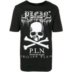 Philipp Plein Graphic Print T-shirt Men 02 Black Clothing T-shirts Outlet On Sale