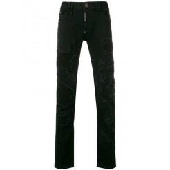 Philipp Plein Distressed Slim-fit Jeans Men 02sk Black Clothing Innovative Design