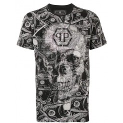 Philipp Plein Dollar Print T-shirt Men 0201 Black&white Clothing T-shirts Promo Codes