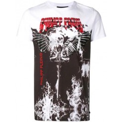 Philipp Plein Logo Print T-shirt Men 01 White Clothing T-shirts Fast Worldwide Delivery