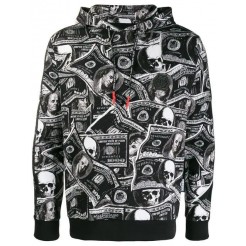 Philipp Plein Dollar Print Hoodie Men 0201 Black/white Clothing Hoodies Designer Fashion