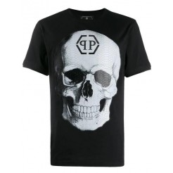 Philipp Plein Printed T-shirt Men 201 Black White Clothing T-shirts Clearance