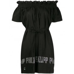 Philipp Plein Off The Shoulder Dress Women 02 Black Clothing Cocktail & Party Dresses Various Colors