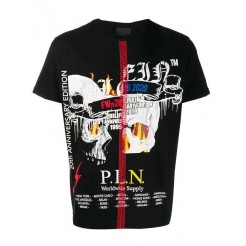 Philipp Plein '20th Anniversary' T-shirt Men 2 Black Clothing T-shirts Outlet Factory Online Store