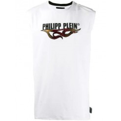 Philipp Plein Tank Top Flame Men 01 White Clothing Vests & Tanks Various Design