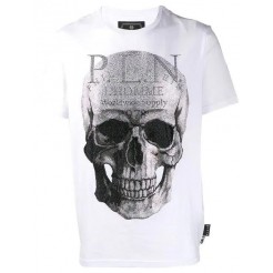 Philipp Plein Platinum Cut Skull T-shirt Men 01 White Clothing T-shirts Uk Store