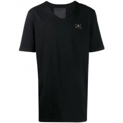 Philipp Plein Original V-neck T-shirt Men 02 Black Clothing T-shirts Superior Quality