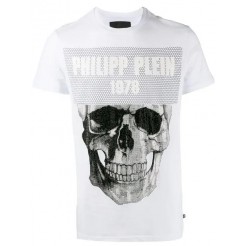 Philipp Plein Round Neck Skull T-shirt Men 01 White Clothing T-shirts Stable Quality