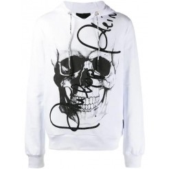 Philipp Plein Skull Print Hoodie Men 01 White Clothing Hoodies Official Supplier