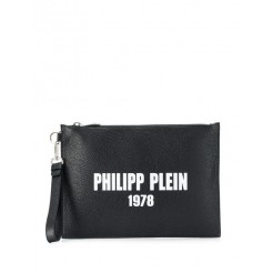Philipp Plein Textured Clutch Bag Men 02 Black Bags New Collection