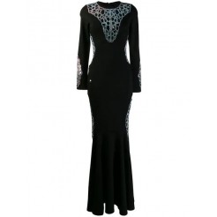 Philipp Plein Stretch Jersey Maxi Dress Women 02 Black Clothing Cocktail & Party Dresses Enjoy Great Discount
