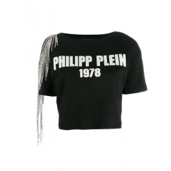 Philipp Plein Cold Shoulder T-shirt Women 02 Black Clothing T-shirts & Jerseys Discount Save Up To