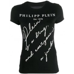Philipp Plein Statement T-shirt Women 0201 Black / White Clothing T-shirts & Jerseys Competitive Price