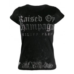 Philipp Plein Gothic Print T-shirt Women 02 Black Clothing T-shirts & Jerseys Collection