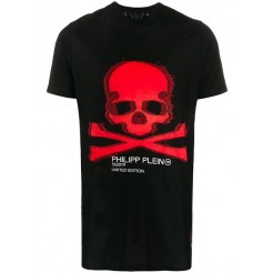Philipp Plein Skull T-shirt Men 0213 Black/red Clothing T-shirts Fantastic Savings