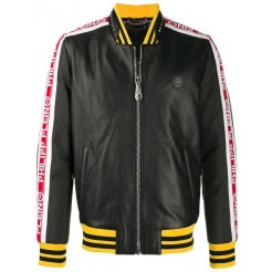 Philipp Plein 20th Anniversary Bomber Jacket Men 02 Black Clothing Leather Jackets