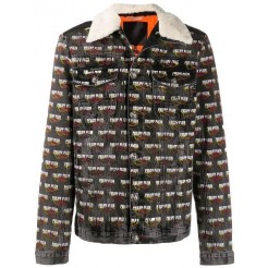 Philipp Plein Flame Denim Jacket Men 10sq Scream Clothing Jackets Exclusive Range