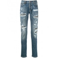 Philipp Plein Ripped Jeans Men 07sm Smiler Clothing Regular & Straight-leg Elegant Factory Outlet