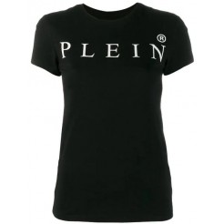 Philipp Plein Printed Logo T-shirt Women 02 Black Clothing T-shirts & Jerseys Cheapest