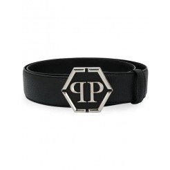 Philipp Plein Branded Buckle Belt Men 02 Black Accessories Belts Collection