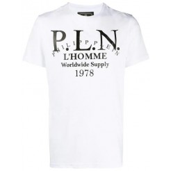 Philipp Plein Logo Print T-shirt Men 01 White Clothing T-shirts Clearance Sale