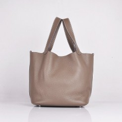 Hermes Calf Leather 8616 Handbag Dark Gray
