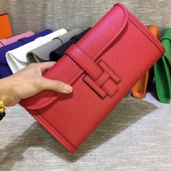 Hermes Epsom Leather Jige Clutch 29cm Red