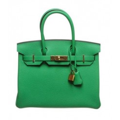 Hermes Birkin 30cm Togo Leather Green Gold