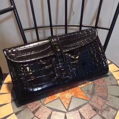 Hermes Jige Clutch 29cm Croco Black