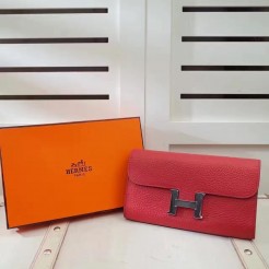 Hermes Constance Wallet Togo Leather Red