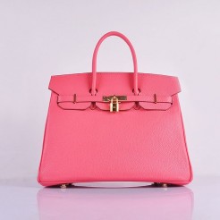 Hermes Birkin 35cm Togo leather Handbags Lip Pink Golden