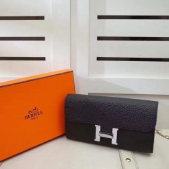 Hermes Constance Wallet Togo Leather Black