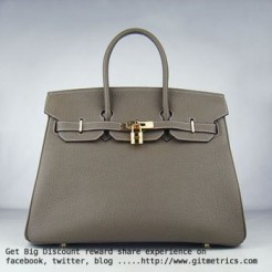 Hermes Birkin 35cm cattle skin vein Handbags dark khaki golden