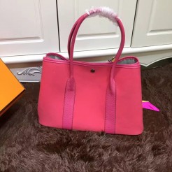 Hermes Garden Party 36cm Canvas Handbag Hot Pink