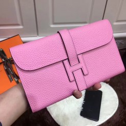 Hermes Jige Wallet Togo Leather Pink