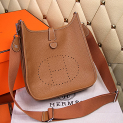 Hermes Evelyne III Togo Leather Crossbody Bag Brown