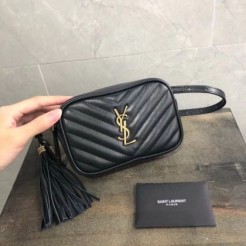 YSL Black Leather Belt Bag