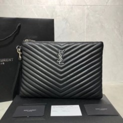 YSL Clutch Black Silver 30cm