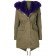 Philipp Plein Fur Trim Parka Women 6573 Military/purple Clothing Coats Utterly Stylish