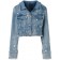 Philipp Plein Cropped Denim Jacket Women 07il L.a.livin Clothing Jackets Outlet On Sale