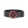 Philipp Plein Logo Buckle Belt Men 0213 Black/red Accessories Belts Uk Store