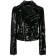 Philipp Plein Sequin Biker Jacket Women Black Clothing Jackets 100% Top Quality