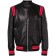 Philipp Plein Statement Jacket Men 0213 Black / Red Clothing Leather Jackets Worldwide Shipping